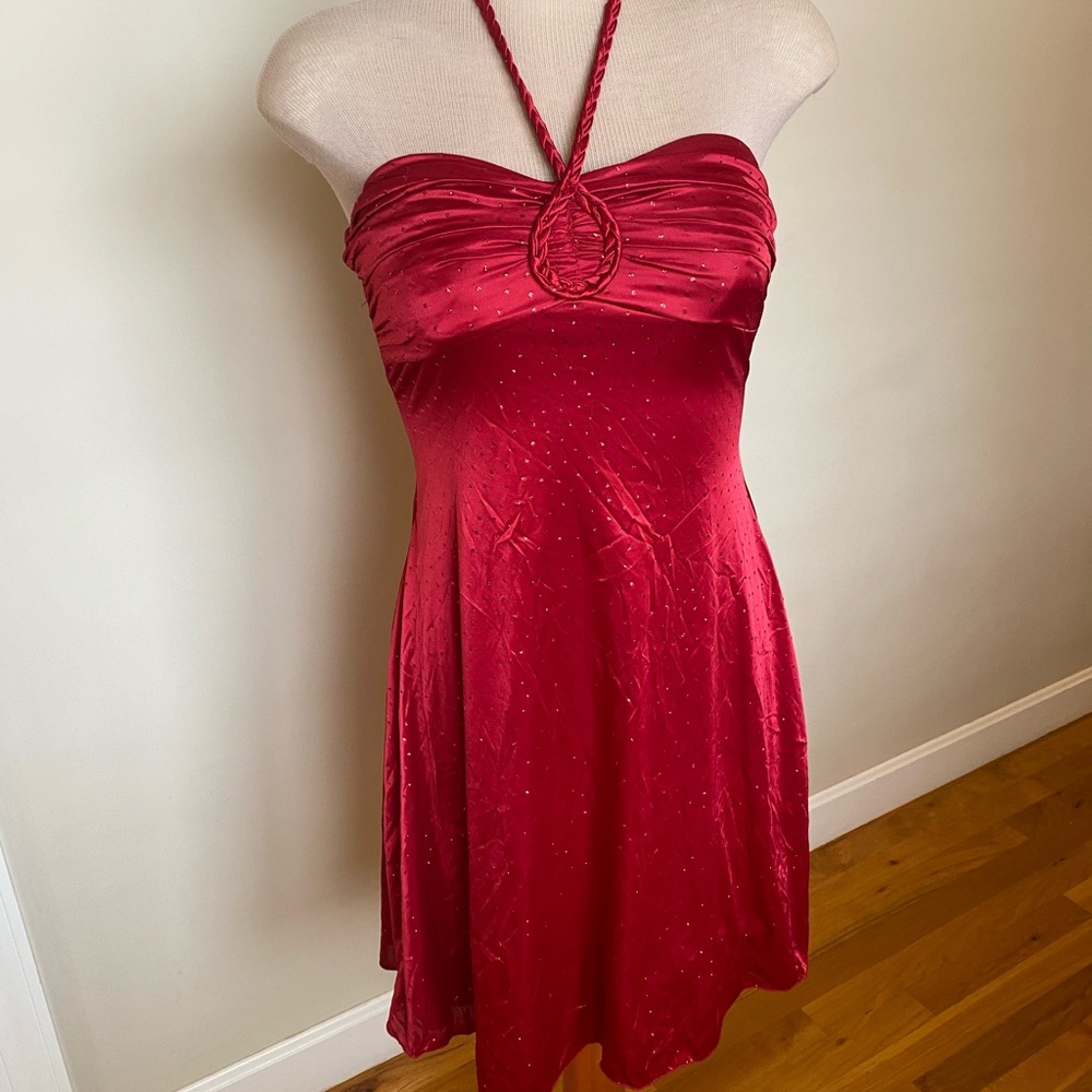 ♥️B. Darlin Red Sparkle Halter Dress♥️